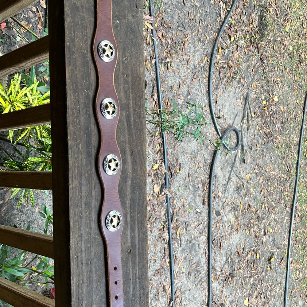 Weaver leather and concho dog collar size 25